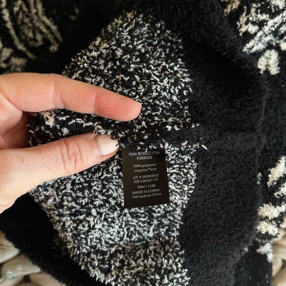 Barefoot Dreams CozyChic Seaside Crewneck Pullover Sweater Black Fair Isle Sz 3X - Picture 16 of 16